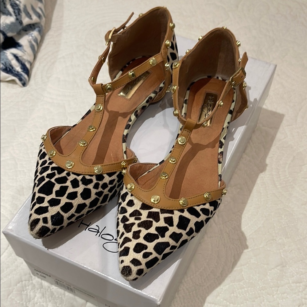 Leopard Print Studded Women's Shoes